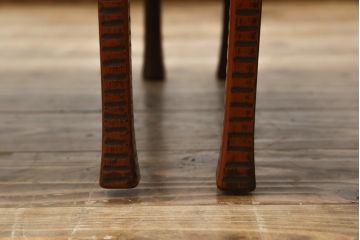 時代物　博古堂　鎌倉彫　蜻蛉の図　高足膳　深みのある風合いが美しいお膳5客セット(御膳、木製、漆器、漆芸、脚付き、共箱付)(R-082064)