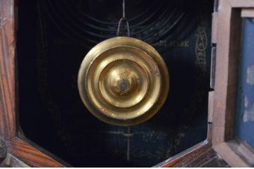 和製アンティーク　明治大正期　TRADE(S)MARK　NIMARU.S　レトロな佇まいが魅力の八角時計(柱時計、掛け時計、古時計、振り子時計)(R-082069)