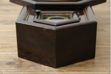 和製アンティーク　レトロな佇まいが味わい深い八角時計(柱時計、掛け時計、古時計、振り子時計)(R-082070)