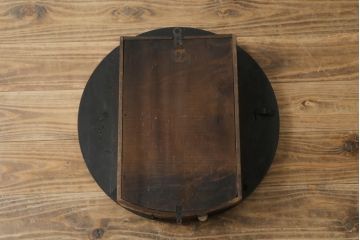 和製アンティーク　明治大正期　愛知県時計製造共同組合(AICHIKEN CLOCK-MAKERS' UNION'S MARK) シンプルな丸いフォルムのレトロな掛け時計(古時計、柱時計)(R-082071)