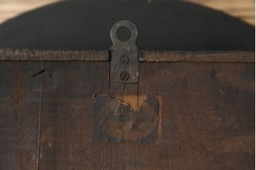 和製アンティーク　明治大正期　愛知県時計製造共同組合(AICHIKEN CLOCK-MAKERS' UNION'S MARK) シンプルな丸いフォルムのレトロな掛け時計(古時計、柱時計)(R-082071)