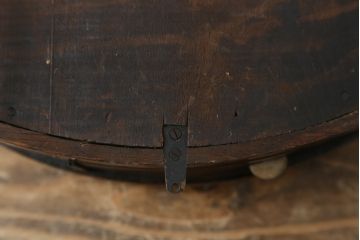 和製アンティーク　明治大正期　愛知県時計製造共同組合(AICHIKEN CLOCK-MAKERS' UNION'S MARK) シンプルな丸いフォルムのレトロな掛け時計(古時計、柱時計)(R-082071)