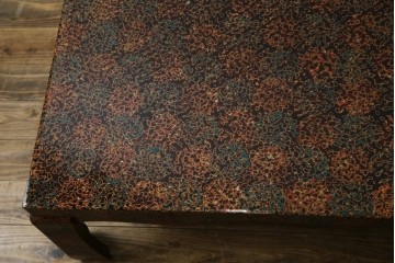 中古　美品　東北　津軽塗り　唐塗り　隅々まで意匠を凝らした上質で美しい漆塗りの座卓　(R-082076)