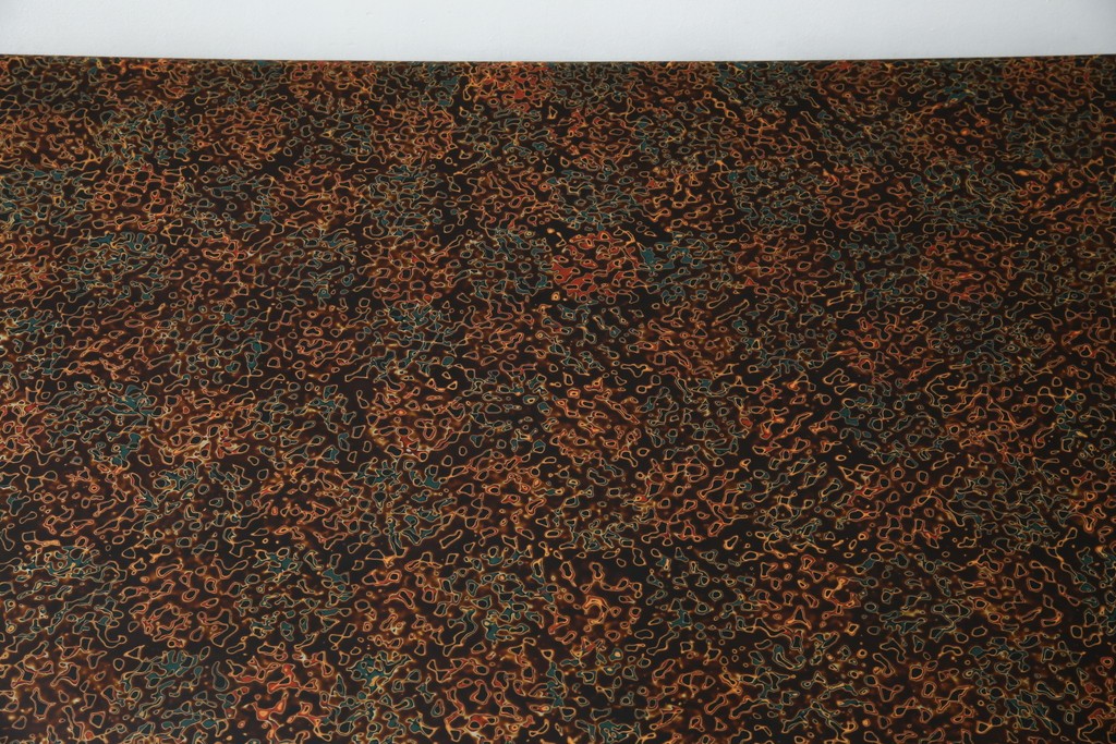 中古　美品　東北　津軽塗り　唐塗り　隅々まで意匠を凝らした上質で美しい漆塗りの座卓　(R-082076)