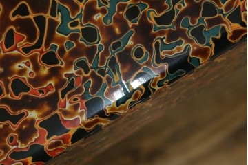 中古　美品　東北　津軽塗り　唐塗り　隅々まで意匠を凝らした上質で美しい漆塗りの座卓　(R-082076)