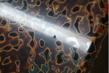 中古　美品　東北　津軽塗り　唐塗り　隅々まで意匠を凝らした上質で美しい漆塗りの座卓　(R-082076)