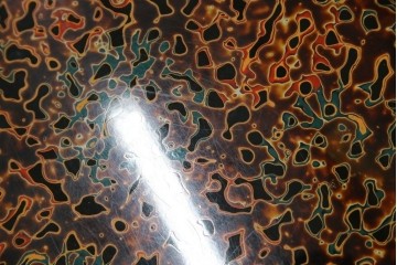 中古　美品　東北　津軽塗り　唐塗り　隅々まで意匠を凝らした上質で美しい漆塗りの座卓　(R-082076)