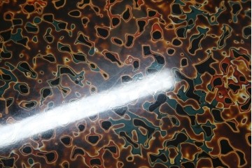 中古　美品　東北　津軽塗り　唐塗り　隅々まで意匠を凝らした上質で美しい漆塗りの座卓　(R-082076)