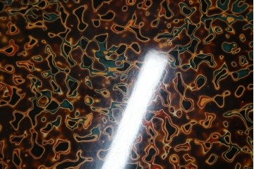 中古　美品　東北　津軽塗り　唐塗り　隅々まで意匠を凝らした上質で美しい漆塗りの座卓　(R-082076)