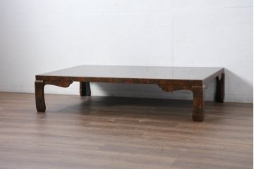 中古　美品　東北　津軽塗り　唐塗り　隅々まで意匠を凝らした上質で美しい漆塗りの座卓(ローテーブル、センターテーブル、リビングテーブル)(R-082076)