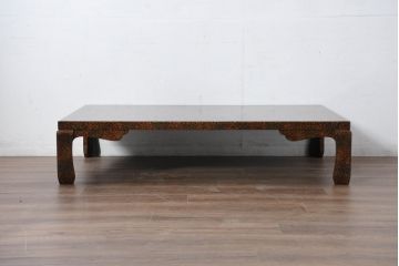 中古　美品　東北　津軽塗り　唐塗り　隅々まで意匠を凝らした上質で美しい漆塗りの座卓(ローテーブル、センターテーブル、リビングテーブル)(R-082076)