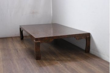 中古　美品　東北　津軽塗り　唐塗り　隅々まで意匠を凝らした上質で美しい漆塗りの座卓(ローテーブル、センターテーブル、リビングテーブル)(R-082076)