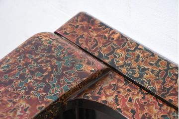 中古　美品　東北　津軽塗り　唐塗り　隅々まで意匠を凝らした上質で美しい漆塗りの座卓(ローテーブル、センターテーブル、リビングテーブル)(R-082076)