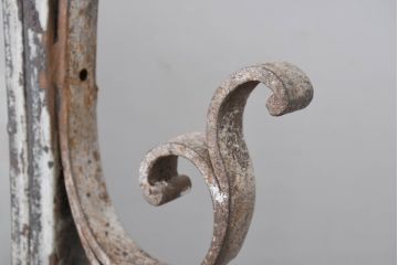 フランスアンティーク　ロートアイアンフレームの大きなミラー(姿見、ウォールミラー、壁掛け鏡、店舗什器)(R-082077)