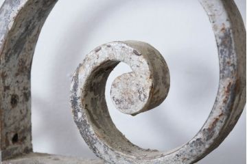 フランスアンティーク　ロートアイアンフレームの大きなミラー(姿見、ウォールミラー、壁掛け鏡、店舗什器)(R-082077)
