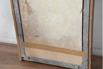 中古　クラシカルな雰囲気を醸し出す特注品の大きな縦型ミラー(壁掛け鏡、ウォールミラー、姿見、店舗什器)(製作費約20万円)(R-082079)