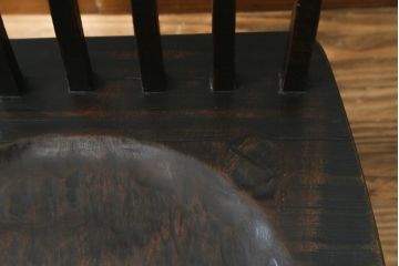 和製ビンテージ　職人手作り品　民芸家具　洗練されたデザインが魅力的な胡坐(あぐら)座椅子(座イス、座いす、ローチェア、板座チェア、ヴィンテージ)(R-082081)