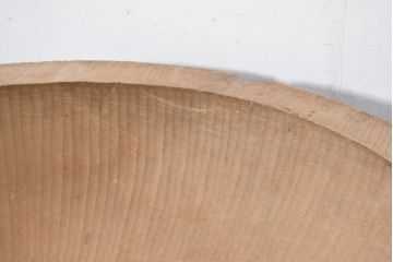 和製アンティーク　希少サイズ　超特大!!　2尺7寸　2.7寸　約102cm　木地仕上げ　杢目の良い白木こね鉢(こね鉢、ディスプレイボウル、店舗什器)(R-082085)
