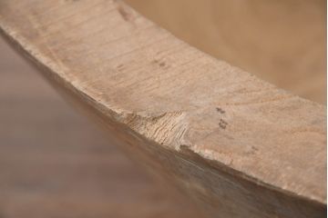 和製アンティーク　希少サイズ　超特大!!　2尺7寸　2.7寸　約102cm　木地仕上げ　杢目の良い白木こね鉢(こね鉢、ディスプレイボウル、店舗什器)(R-082085)