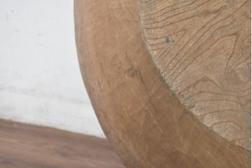 和製アンティーク　希少サイズ　超特大!!　2尺7寸　2.7寸　約102cm　木地仕上げ　杢目の良い白木こね鉢(こね鉢、ディスプレイボウル、店舗什器)(R-082085)
