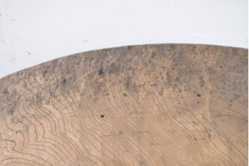 和製アンティーク　希少サイズ　超特大!!　2尺7寸　2.7寸　約102cm　木地仕上げ　杢目の良い白木こね鉢(こね鉢、ディスプレイボウル、店舗什器)(R-082085)