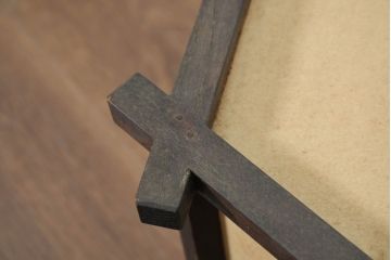 和製ビンテージ　欅(ケヤキ)材　民芸　六角行燈(あんどん)の天井照明シェード(ランプシェード、ペンダントライト、吊り下げ照明、ヴィンテージ)(R-082086)