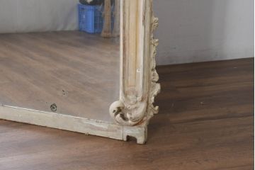 フランスアンティーク　超特大　高さ2.6メートル　迫力のある彫刻のブロカントフレンチミラー(ウォールミラー、姿見、壁掛け鏡、店舗什器)(R-082090)