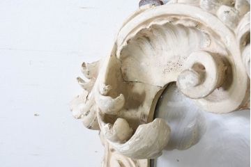フランスアンティーク　超特大　高さ2.6メートル　迫力のある彫刻のブロカントフレンチミラー(ウォールミラー、姿見、壁掛け鏡、店舗什器)(R-082090)