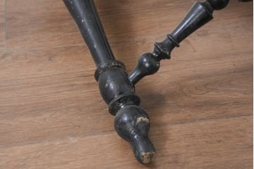 フランスアンティーク　クラシカルな挽き物脚のフレンチ回転スツール(ピアノスツール、イス、丸椅子、回転チェア)(R-082092)