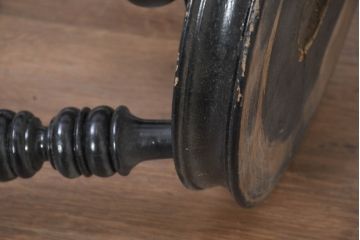 フランスアンティーク　クラシカルな挽き物脚のフレンチ回転スツール(ピアノスツール、イス、丸椅子、回転チェア)(R-082092)