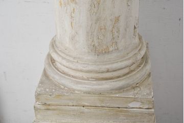 ジャンク品　フランスアンティーク　特大!!　クラシカルな空間を演出する石膏装飾のフレンチピラー2本セット(飾り柱、ディスプレイ、アンティーク柱、ギリシャ柱)(R-082094)