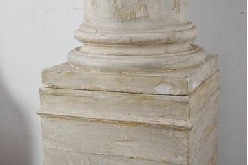 ジャンク品　フランスアンティーク　特大!!　クラシカルな空間を演出する石膏装飾のフレンチピラー2本セット(飾り柱、ディスプレイ、アンティーク柱、ギリシャ柱)(R-082094)