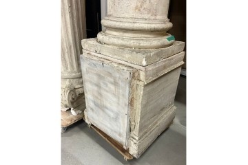 フランスアンティーク　特大!!　クラシカルな空間を演出する石膏装飾のフレンチピラー2本セット　(R-082094)