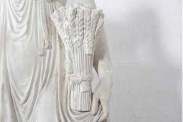ジャンク品　ヨーロッパアンティーク　ギリシャ?　ローマ?　時を超えて佇む石膏像(オブジェ、店舗什器、ディスプレイ)(R-082096)