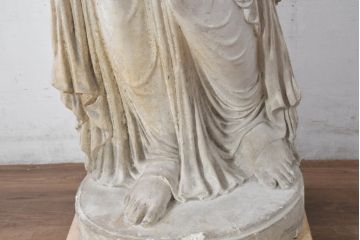 ジャンク品　ヨーロッパアンティーク　ギリシャ?　ローマ?　時を超えて佇む石膏像(オブジェ、店舗什器、ディスプレイ)(R-082096)