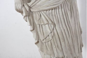 ジャンク品　ヨーロッパアンティーク　ギリシャ?　ローマ?　時を超えて佇む石膏像(オブジェ、店舗什器、ディスプレイ)(R-082096)