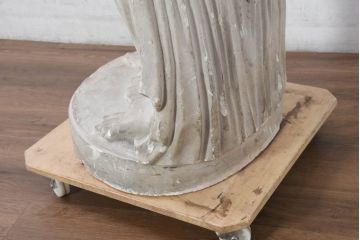 ジャンク品　ヨーロッパアンティーク　ギリシャ?　ローマ?　時を超えて佇む石膏像(オブジェ、店舗什器、ディスプレイ)(R-082096)