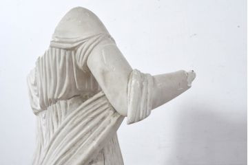 ジャンク品　ヨーロッパアンティーク　ギリシャ?　ローマ?　時を超えて佇む石膏像(オブジェ、店舗什器、ディスプレイ)(R-082096)