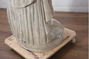 ジャンク品　ヨーロッパアンティーク　ギリシャ?　ローマ?　時を超えて佇む石膏像(オブジェ、店舗什器、ディスプレイ)(R-082096)