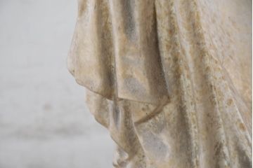 ジャンク品　ヨーロッパアンティーク　ギリシャ?　ローマ?　時を超えて佇む石膏像(オブジェ、店舗什器、ディスプレイ)(R-082096)