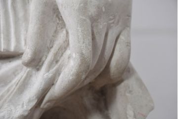 ジャンク品　ヨーロッパアンティーク　ギリシャ?　ローマ?　時を超えて佇む石膏像(オブジェ、店舗什器、ディスプレイ)(R-082096)