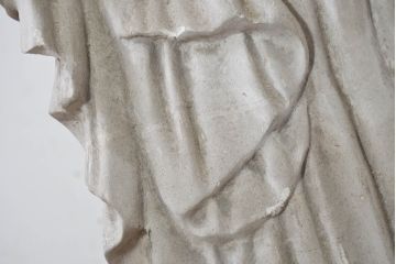 ジャンク品　ヨーロッパアンティーク　ギリシャ?　ローマ?　時を超えて佇む石膏像(オブジェ、店舗什器、ディスプレイ)(R-082096)