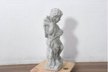 フランスアンティーク　微笑みをたたえる天使像(陶器像)　(R-082097)