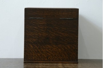 和製アンティーク　希少　上手物　楢(ナラ)材　レトロな雰囲気が素敵な作りの良い薬箱　(R-082099)