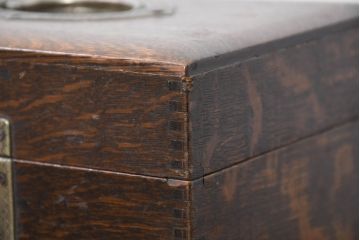 和製アンティーク　希少　上手物　楢(ナラ)材　レトロな雰囲気が素敵な作りの良い薬箱(小引き出し、木箱、小物収納箱)(R-082099)