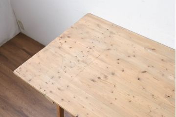 フランスアンティーク　組み立て式　素材そのままの風合いが魅力的な作業台(テーブル、ワークテーブル、展示台、飾り台、店舗什器)(R-082101)