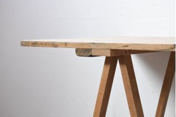 フランスアンティーク　組み立て式　素材そのままの風合いが魅力的な作業台(テーブル、ワークテーブル、展示台、飾り台、店舗什器)(R-082101)