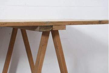 フランスアンティーク　組み立て式　素材そのままの風合いが魅力的な作業台(テーブル、ワークテーブル、展示台、飾り台、店舗什器)(R-082101)