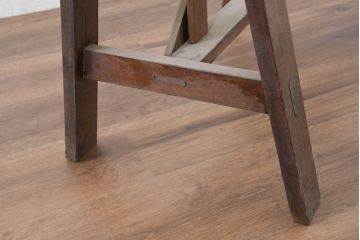 フランスアンティーク　希少!!　使い込まれた風合いが歴史を感じる作りの良い作業台の脚2点セット(ソーホース、SAWHORSE、DIY、材料、テーブル脚、高さ調整可能)(R-082102)