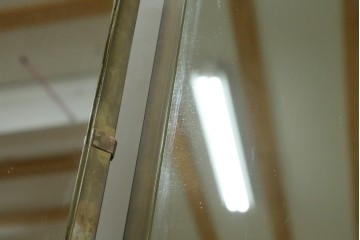 フランスアンティーク　最高級!!　真鍮(しんちゅう)フレームがおしゃれな等身サイズの三面鏡　(R-082103)